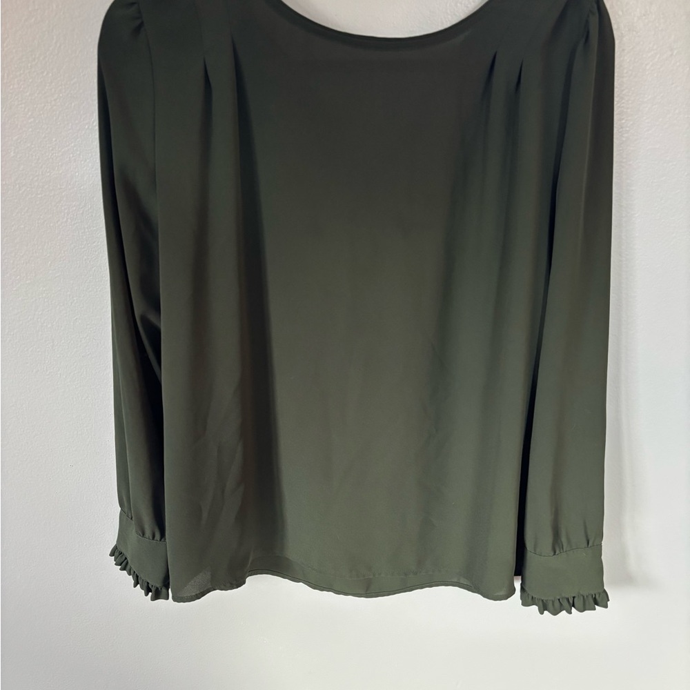 LOFT Olive Long Sleeve Blouse